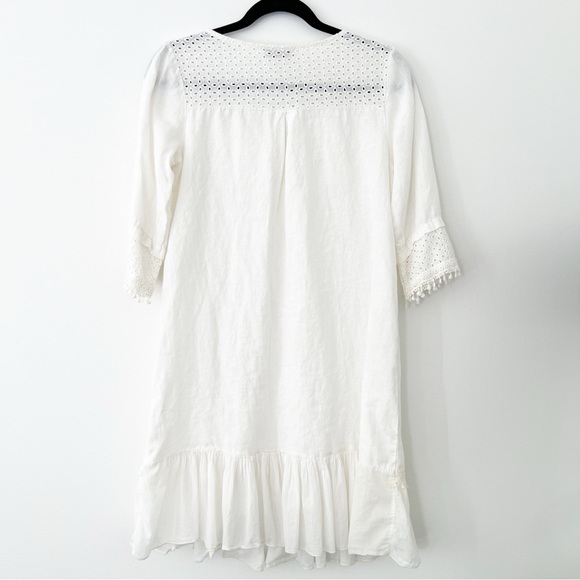 Eyelet Beach / Swim Coverup Women’s XS Boho Linen - Picture 3 of 7